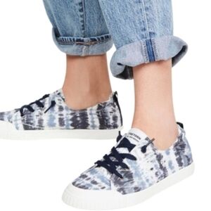 TRETORN MEG 2 Shibori Navy Blue White Tie-dye Slip-on Sneakers ECO Ortholite- 8